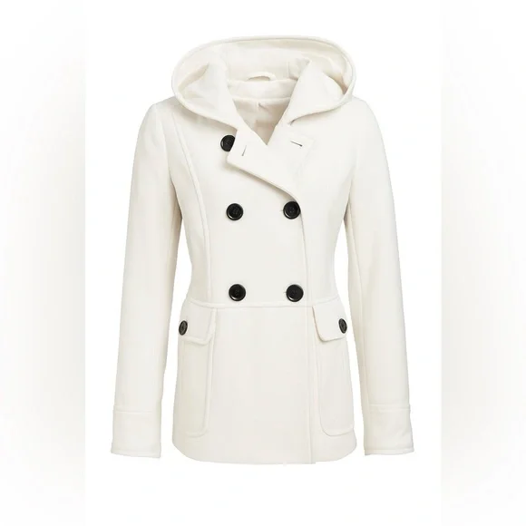 a.n.a Cream Double Breasted Coat - Picture 2 of 6